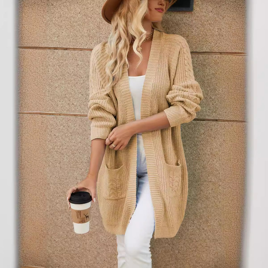 Damen Grobstrickcardigan mit praktischen Taschen und lässigem Schnitt R&B