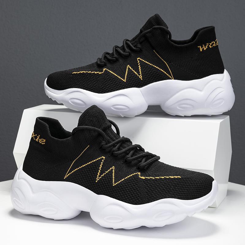 Damen Modische und atmungsaktive Stricksneaker mit elastischem Schaft