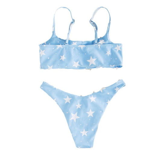 Damen Bikini-Set mit modischem Sternmuster R&B