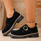 Damen Schnürschuhe mit modischem Riemen und robustem Profil R&B