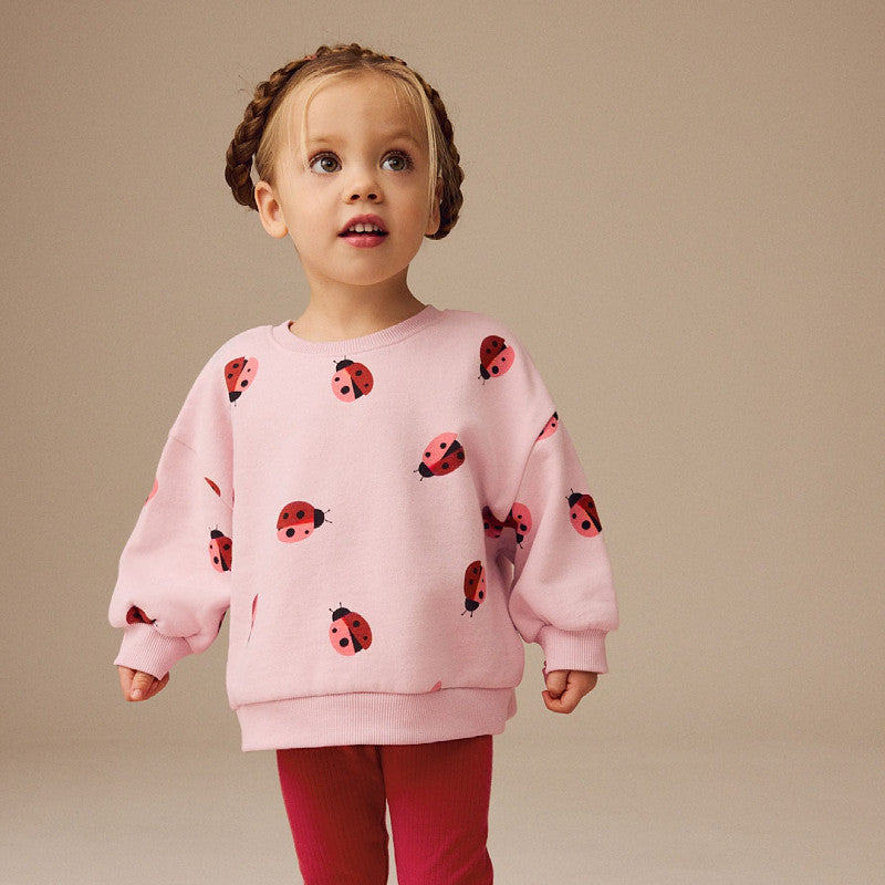 Mädchen Sweatshirt mit fröhlichem Marienkäfer-Motiv R&B