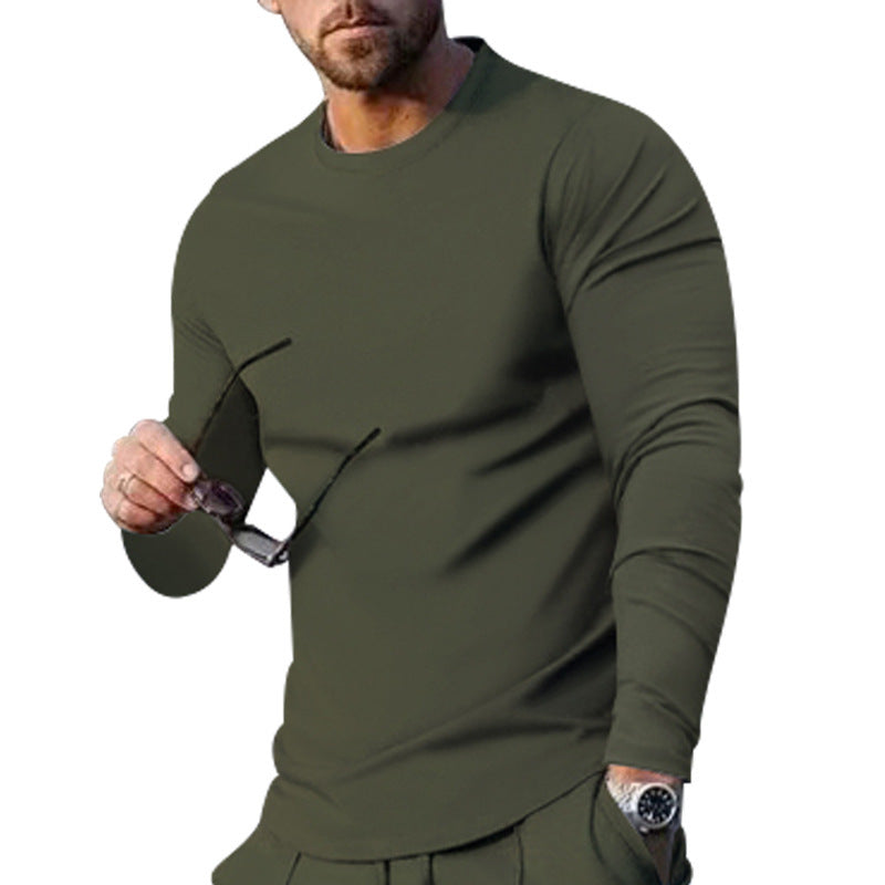 Herren langärmliges T-Shirt mit modischem Schnitt und hochwertigem Baumwollmix R&B