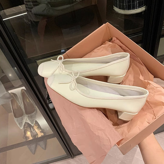 Damen elegante Ballerinas mit zartem Schleifen-Detail R&B