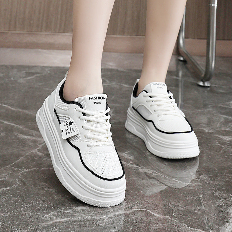 Damen Sneakers mit erhöhtem Sohlenprofil und atmungsaktiver Mesh-Oberfläche R&B