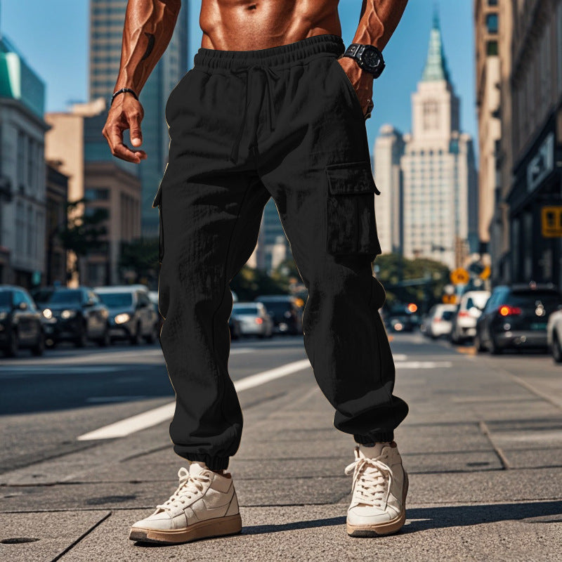 Herren Cargo-Jogginghose mit verstellbarem Kordelzug und mehreren Seitentaschen R&B