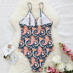 Damen eleganter Einteiler mit verspieltem Muster R&B