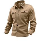 Herren nan Twill-Overshirt mit Hemdkragen, aufgesetzten Brustklappen und geradem Saum R&B