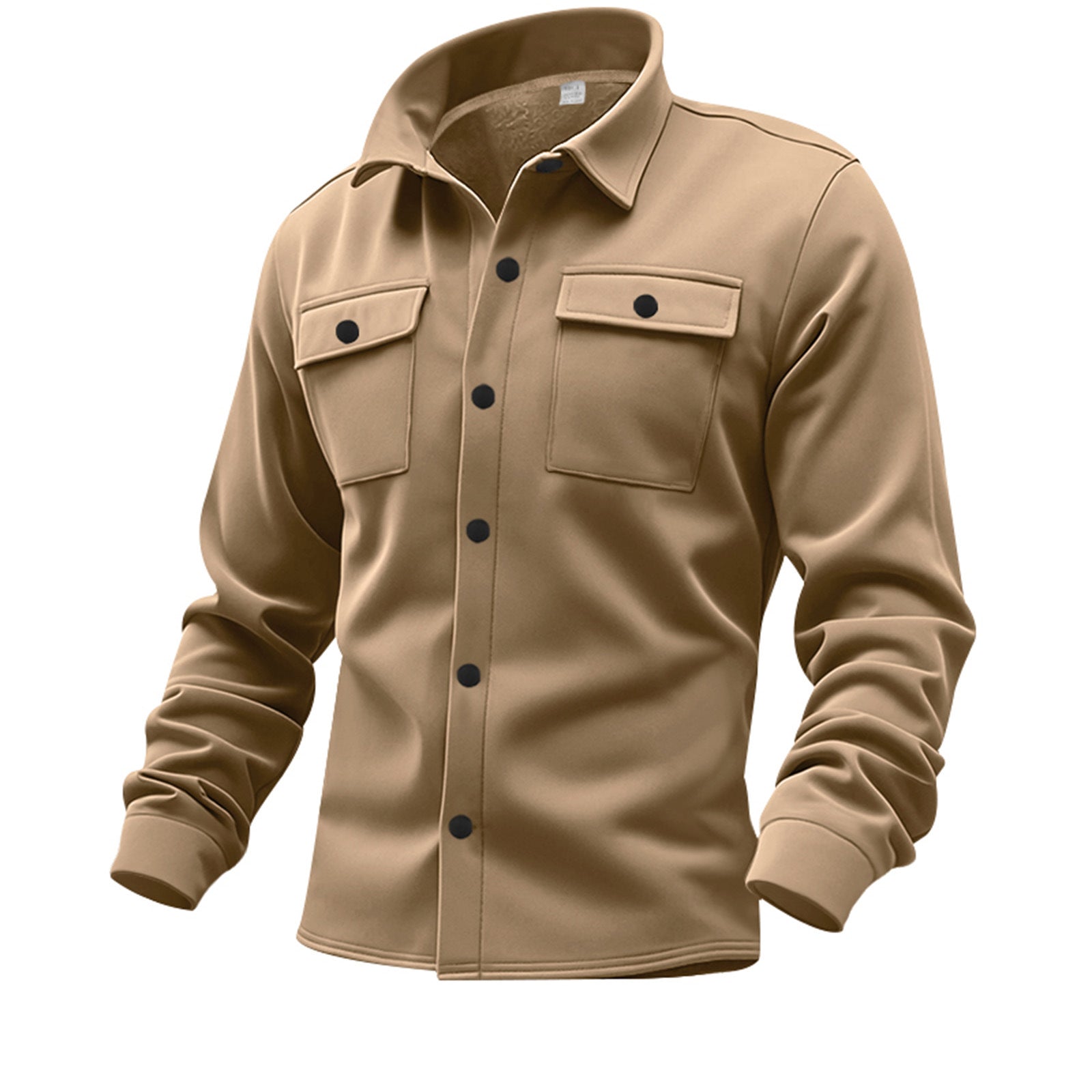 Herren nan Twill-Overshirt mit Hemdkragen, aufgesetzten Brustklappen und geradem Saum R&B