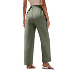 Damen Locker geschnittene Strandhose mit praktischen Taschen und elastischem Bund R&B