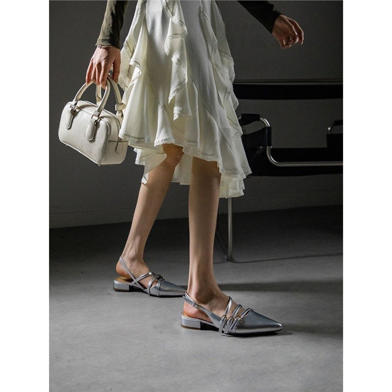 Damen elegante Ballerinas mit verziertem Riemendesign R&B