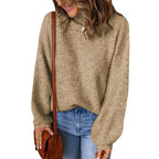 Damen Grobstrickpullover mit lässigem Schnitt und weiten Ärmeln R&B