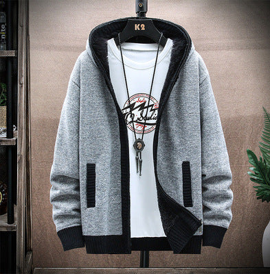 Herren Strickjacke mit asymmetrischem Reißverschluss und praktischen Taschen