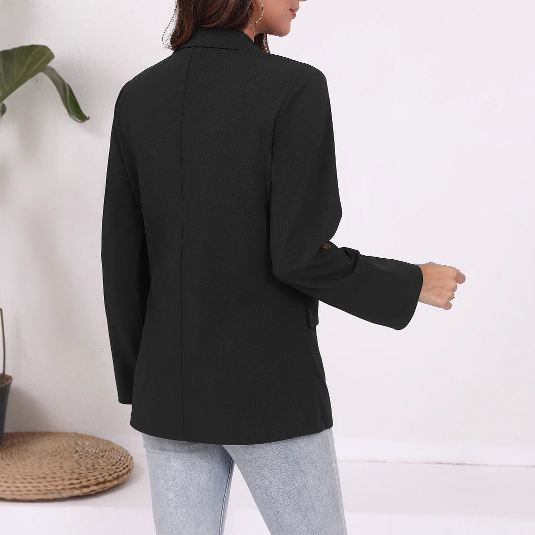 Damen Eleganter Blazer mit gestreiften Ärmeln und klassischem Schnitt R&B