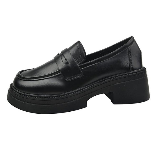 Damen elegante Mokassins mit hohem Blockabsatz R&B