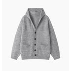 Damen gemütliche Strickjacke mit offenem Kragen und praktischen Taschen R&B