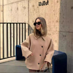 Damen Oversized Wollmantel mit modernem Schnitt und praktischen Taschen R&B