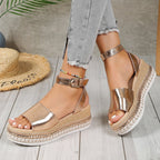 Damen Glitzernde Plateau-Sandalen R&B