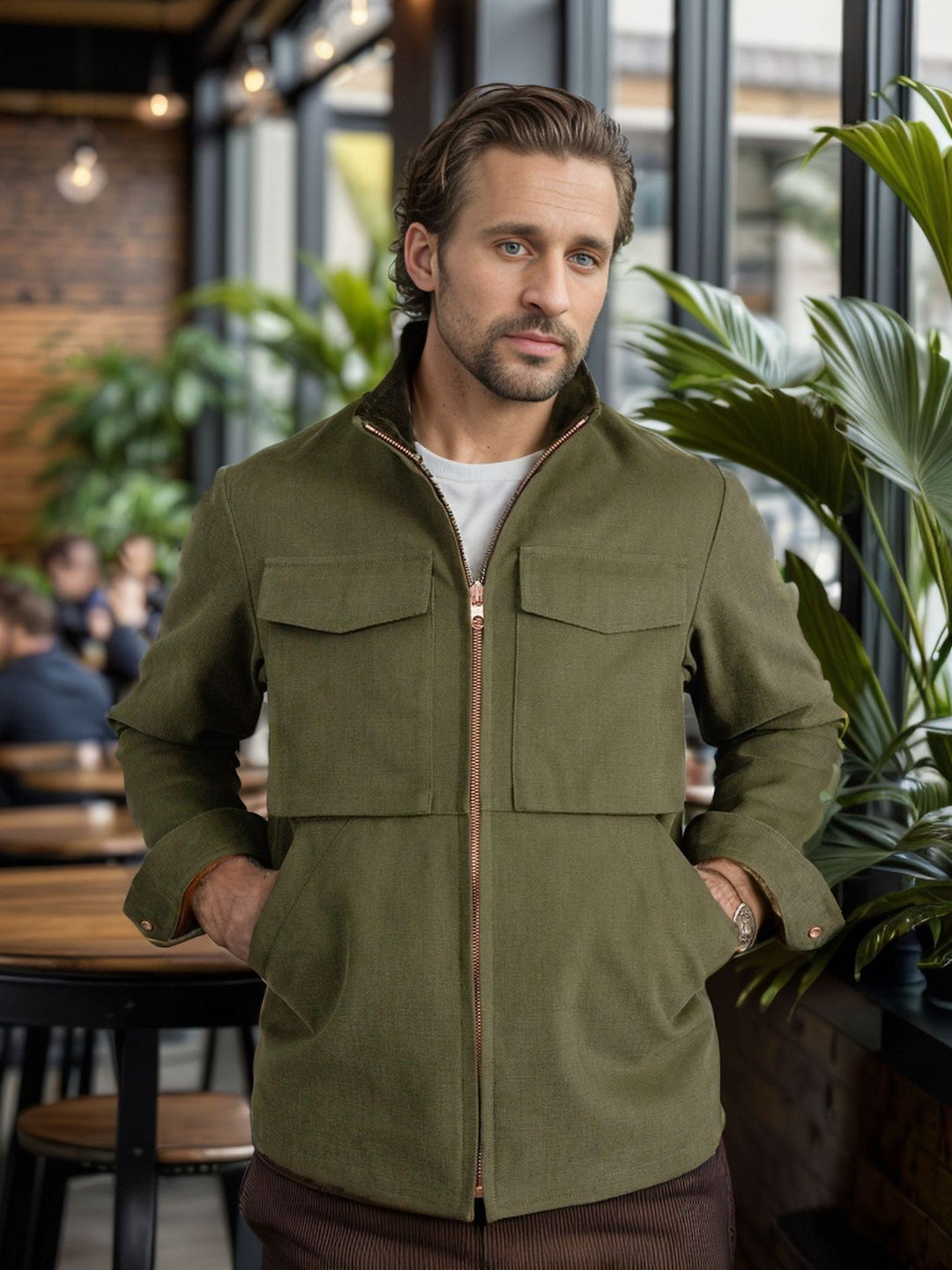 Herren stylische Funktionsjacke im modernen Design mit großzügigen Taschen R&B