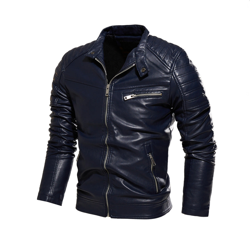 Herren Kunstlederjacke im stylishen Design mit robusten Details R&B