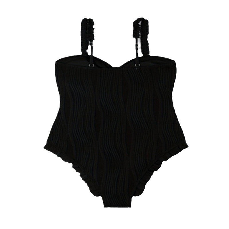 Damen Eleganter Hochgeschnittener Einteiler mit Rüschendetails R&B