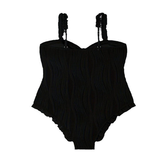 Damen Eleganter Hochgeschnittener Einteiler mit Rüschendetails R&B