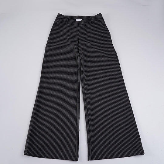 Damen weite Palazzo-Hose mit eleganten Streifen und hohem Bund R&B