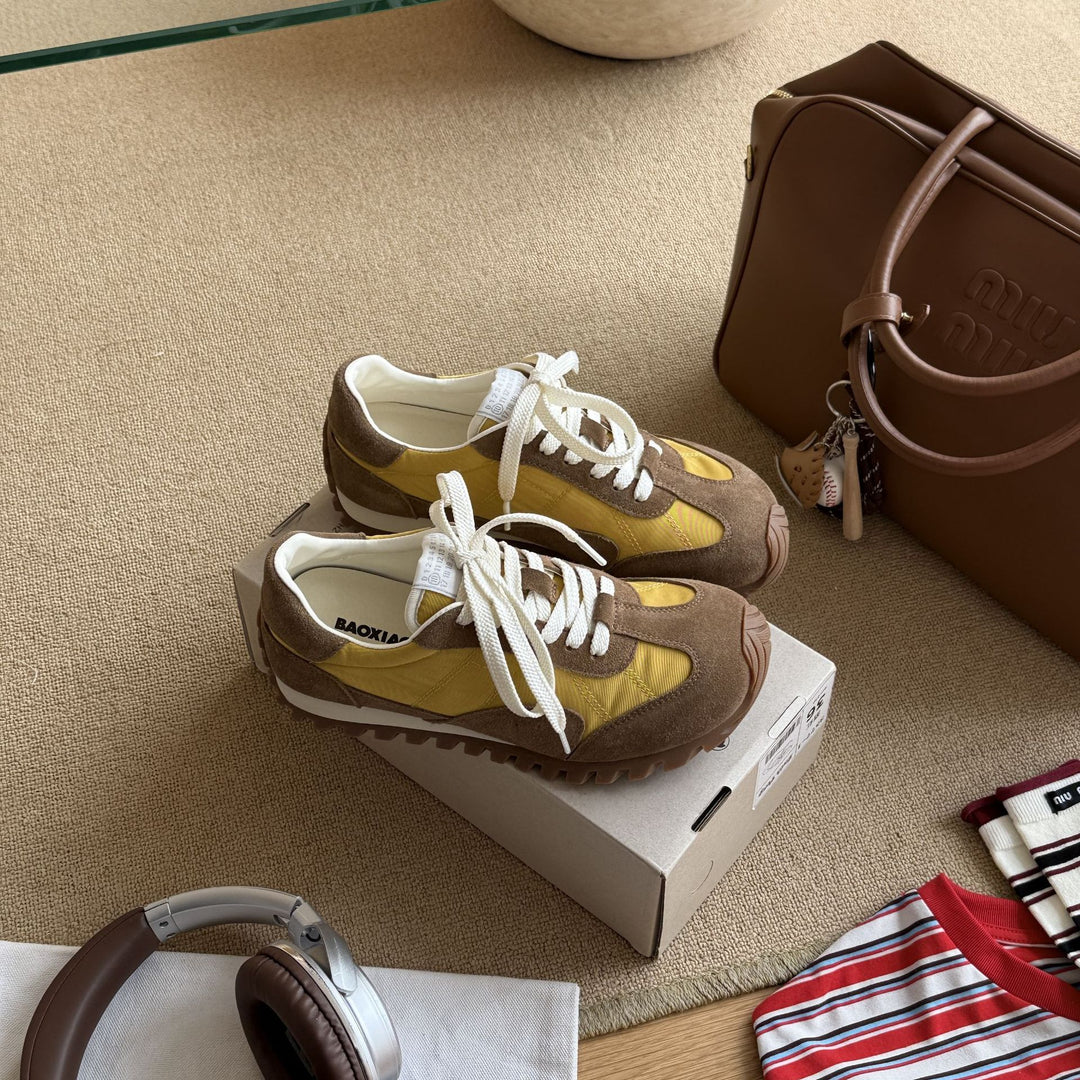 Damen Sportliche Retro-Laufschuhe mit atmungsaktiver Oberflächenstruktur und rutschfester Sohle R&B