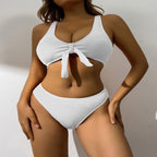 Damen Badeanzug im stilvollen Crop-Top Design mit Knotendetail R&B