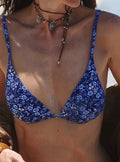 Damen Triangel-Bikini mit floralem Design und verstellbaren Trägern R&B