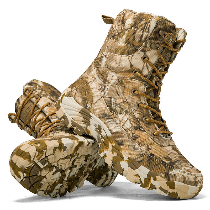 Herren Camouflage Gummistiefel mit rutschfester Sohle und hohem Schaft R&B