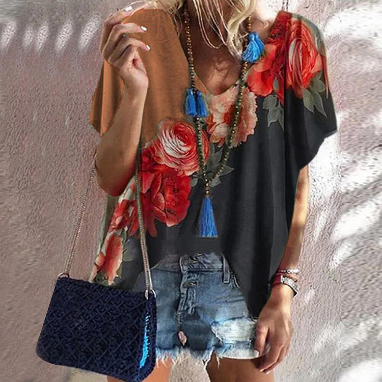 Damen Blütenmuster Sommerbluse R&B