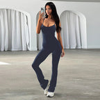 Damen Sportlicher Jumpsuit mit schmalen Trägern und enganliegendem Schnitt R&B