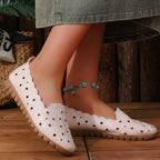Damen Bequeme Slip-On Ballerinas mit floralem Cut-Out-Design R&B