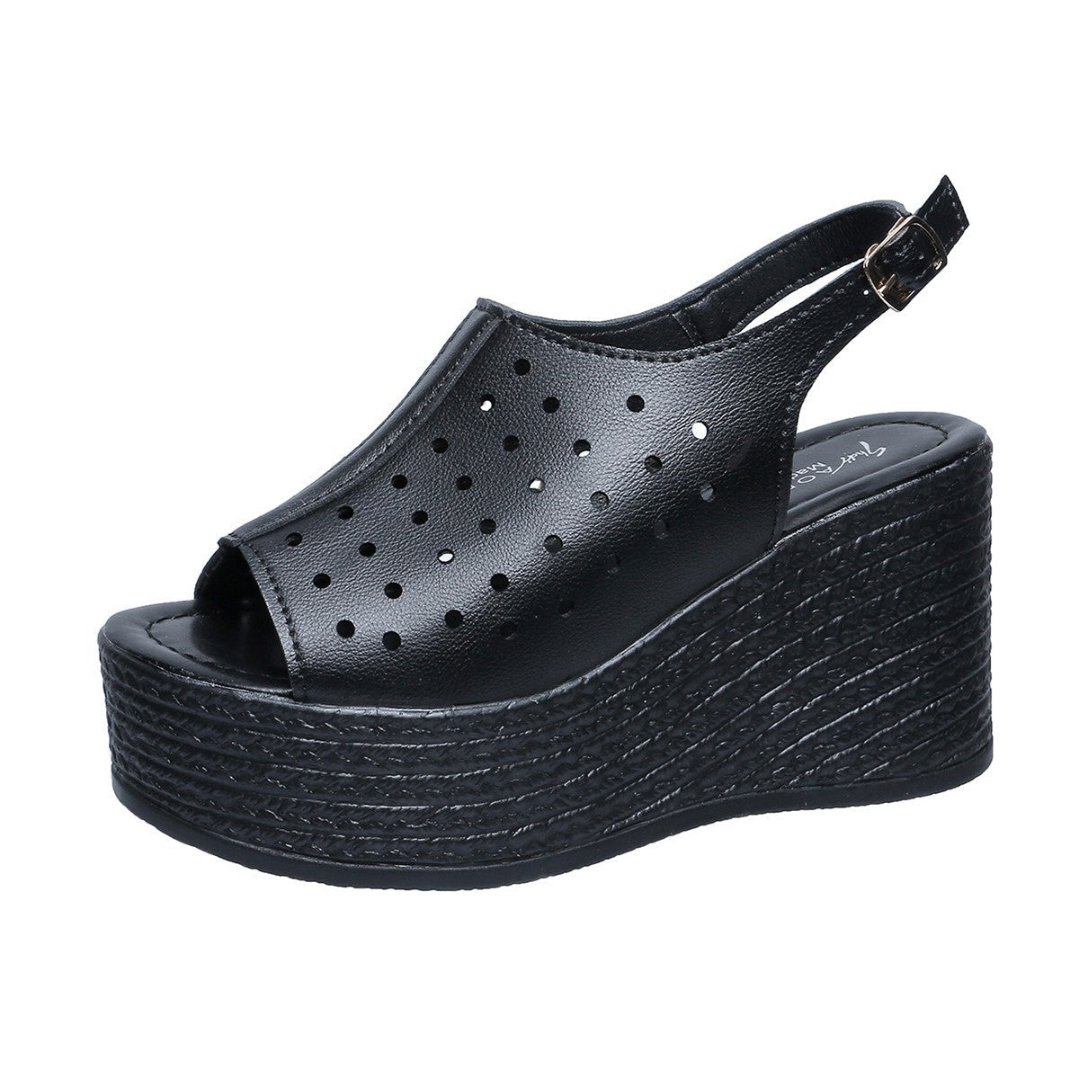 Damen Plateausandalen mit perforiertem Obermaterial und komfortablem Fußbett R&B