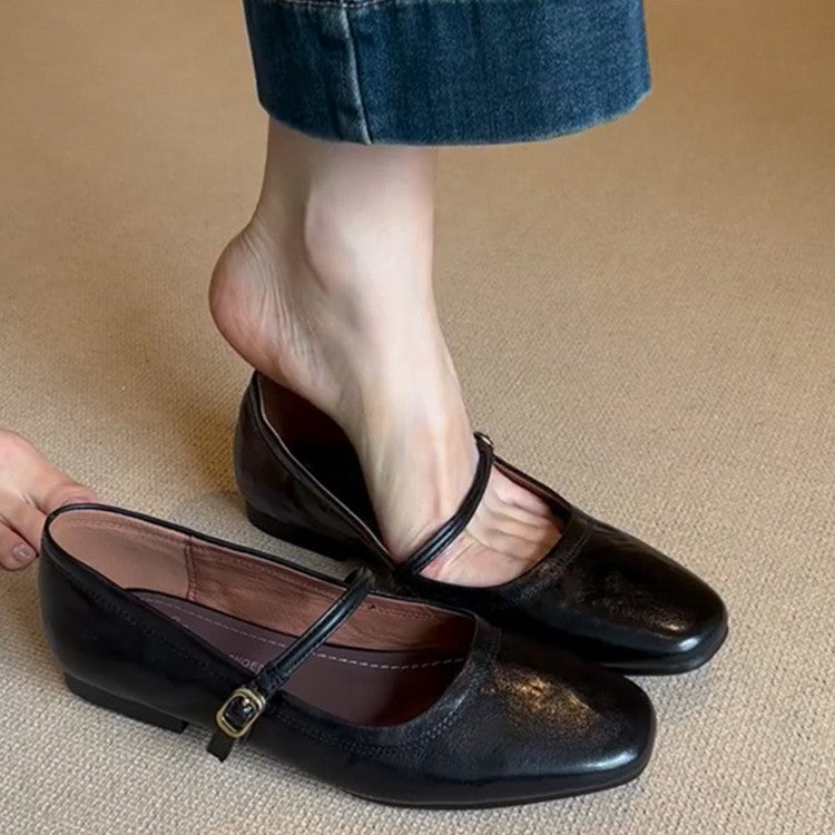 Damen elegante und bequeme Ballerinas mit dekorativem Riemchen