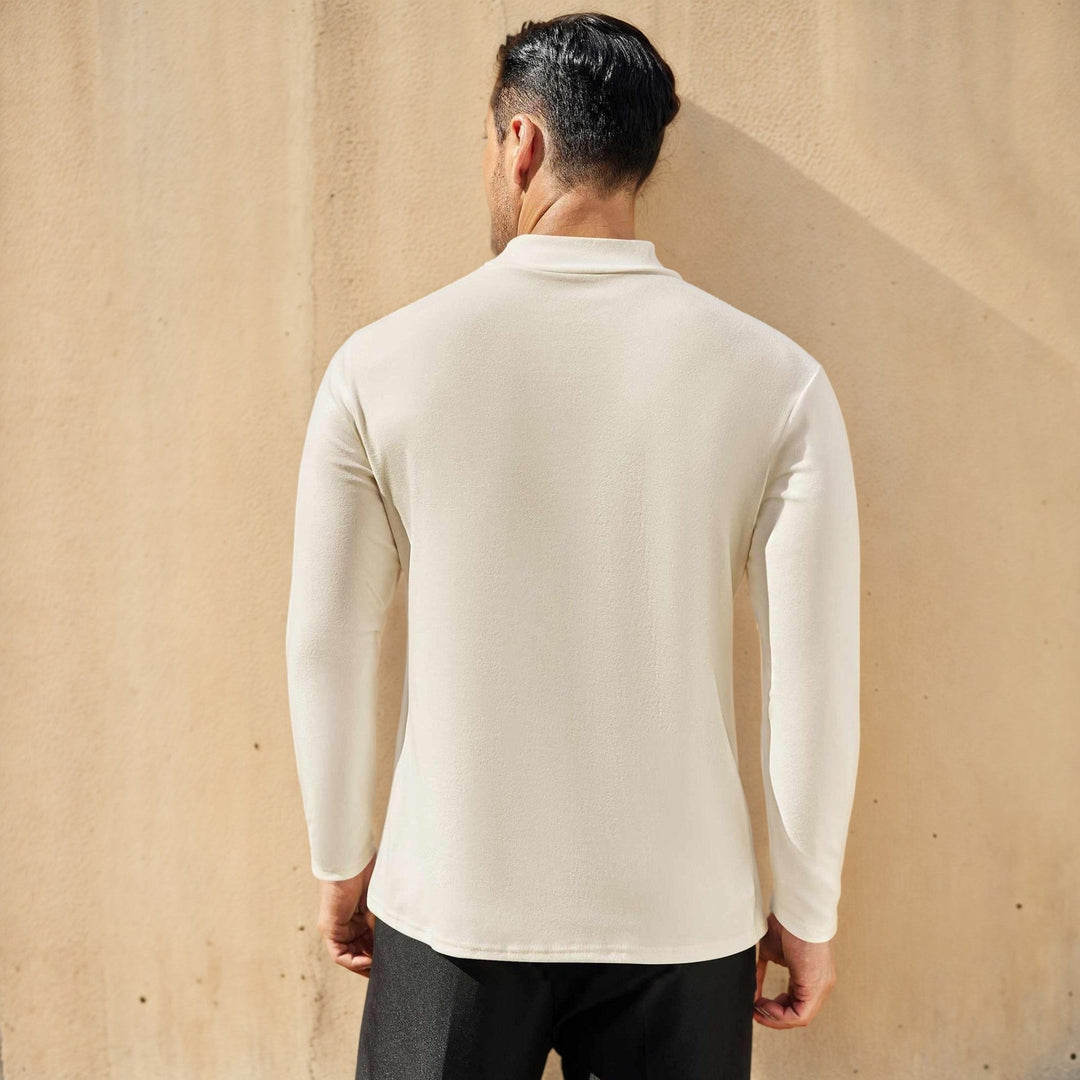 Herren Stehkragen Pullover Aus Weichem Baumwollmix R&B