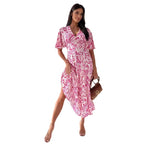 Damen Wickelkleid mit floralem Design R&B