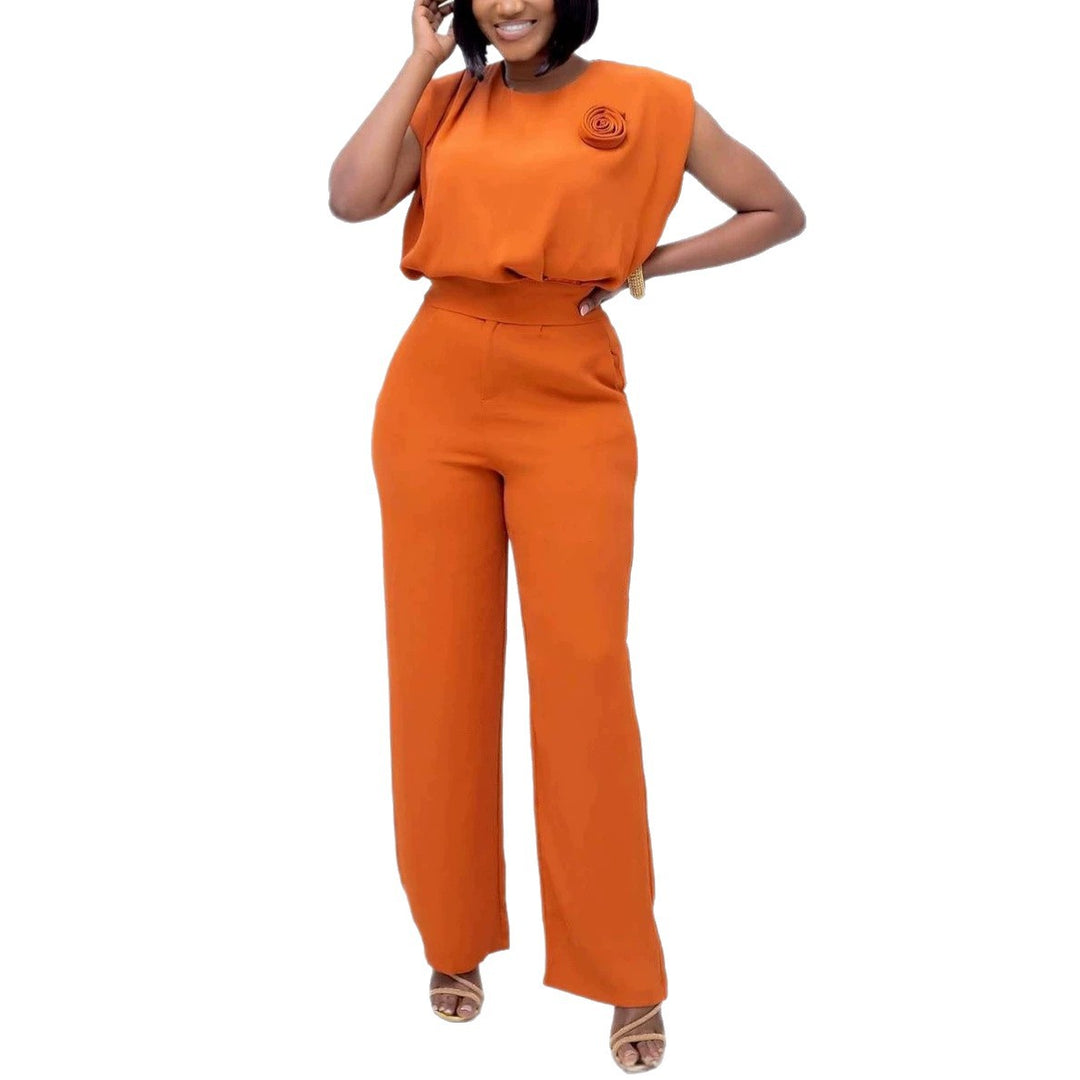 Damen eleganter All-in-One-Jumpsuit mit floralem Detail R&B