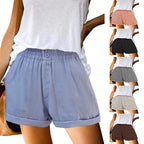 Damen leichte Chino-Shorts mit elastischem Bund und praktischen Taschen R&B