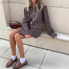 Damen Knitwear Set mit eleganten Knopfdetails R&B