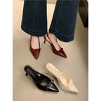 Damen Slingback High Heel Schuhe mit zarter Schleifenverzierung R&B