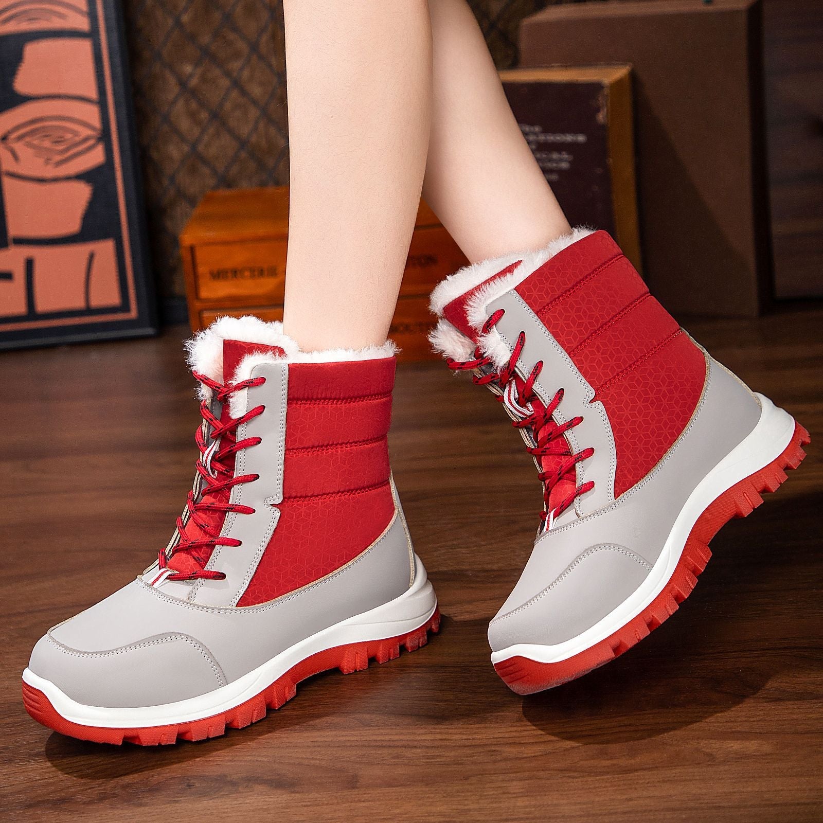 Damen Winterboots mit isolierendem Futter und rutschfester Profilsohle R&B