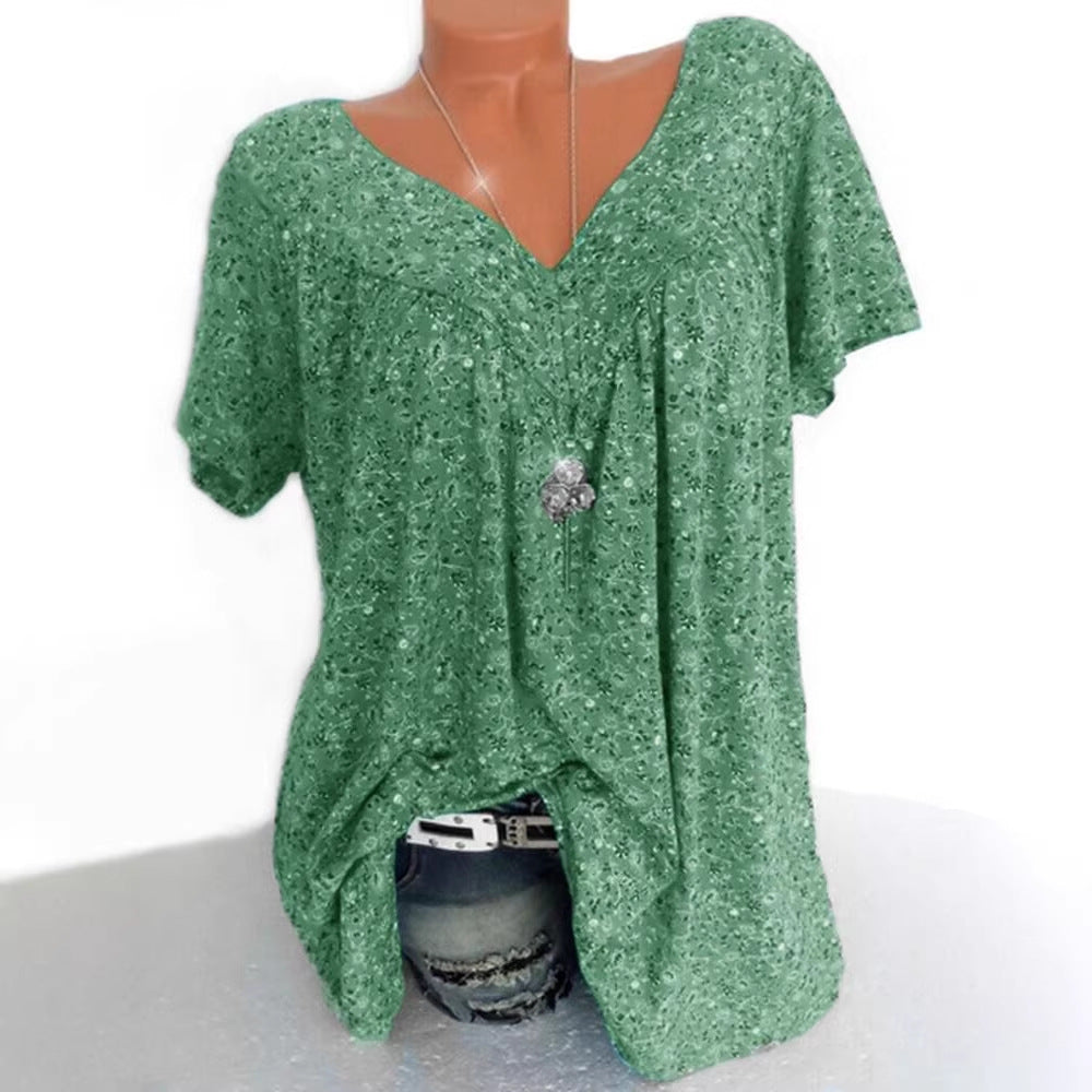 Damen lässige Bluse mit floralen Motiven und luftigen Ärmeln R&B