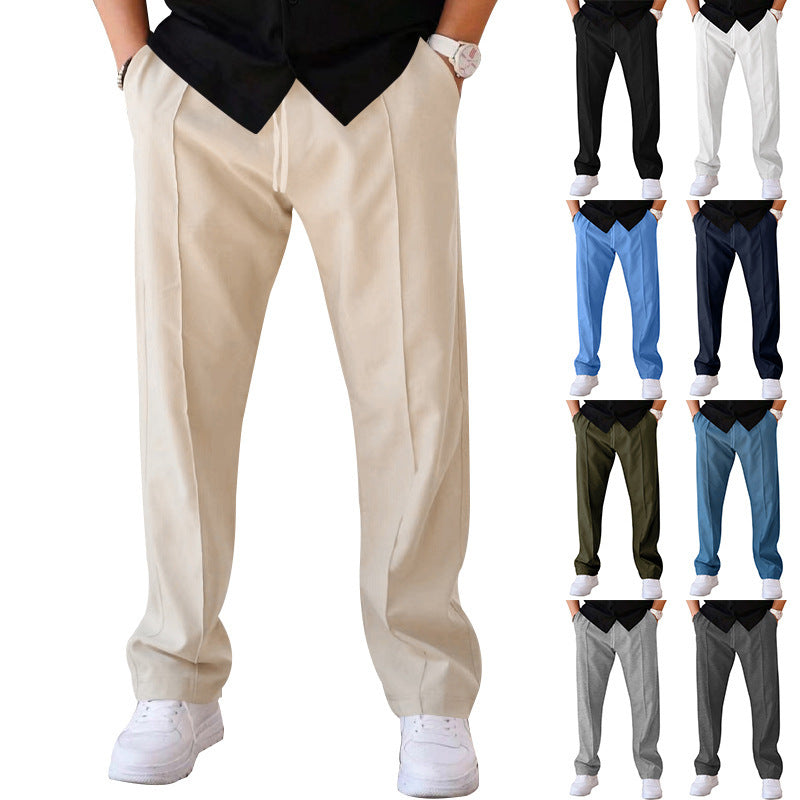 Herren elegante Freizeithose mit lockerer Passform und praktischen Seitentaschen R&B