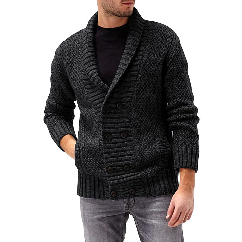 Herren Strickjacke mit doppelter Knopfleiste und modernem Strukturdesign R&B