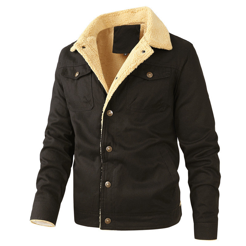 Herren gefütterte Arbeitsjacke mit hochflorigem Futter