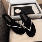 Damen Elegante und luxuriöse Perlensandalen R&B