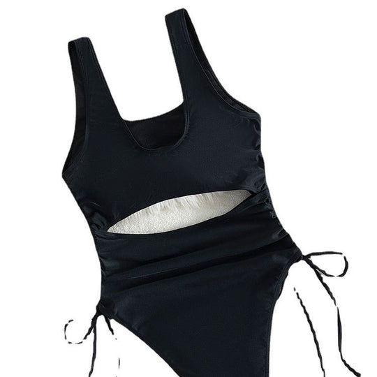 Damen Einteiler Badeanzug mit modischem Cut-Out und verstellbaren Bändern R&B
