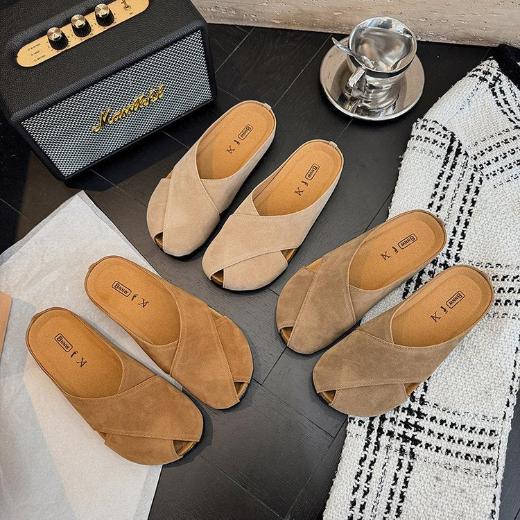 Damen offene Clogs mit ergonomischem Fußbett und antirutschfähiger Sohle R&B