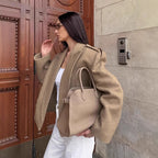 Damen Modische Oversized Jacke im eleganten Wollmix R&B
